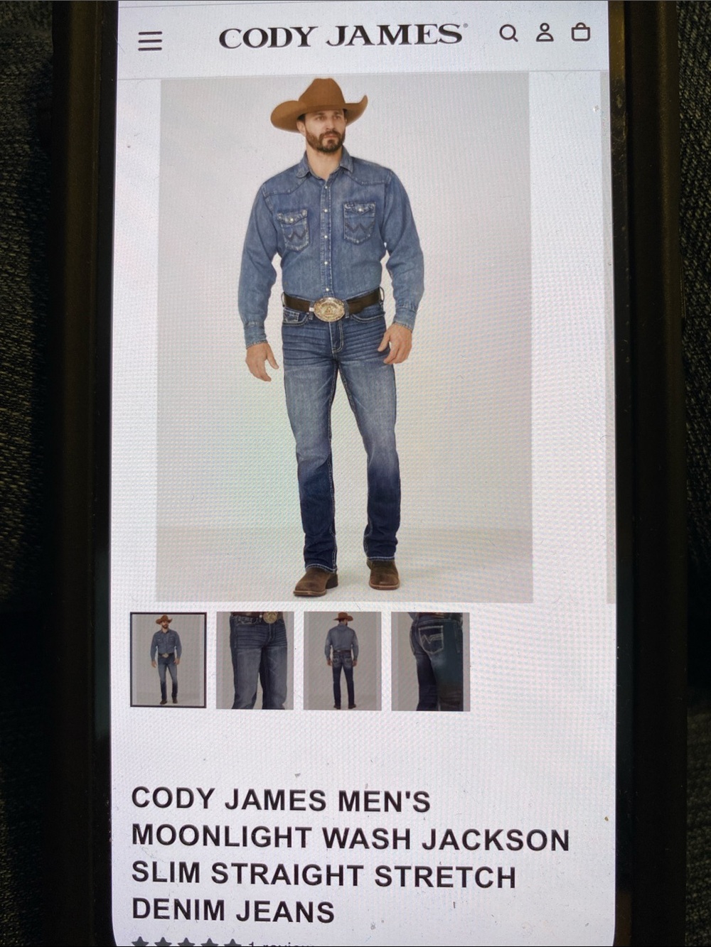 Cody James Moonlight Wash Jackson Slim Straight Stretch Denim Jeans